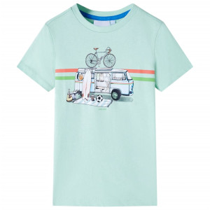 Camiseta para niños verde menta claro 116 D