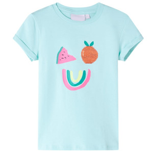 Camiseta infantil aguamarina claro 140 D