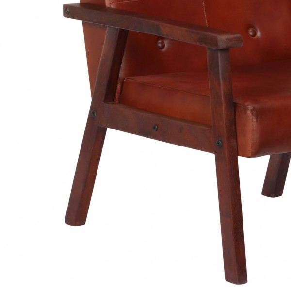 Assento de couro verdadeiro marrom escuro M 5