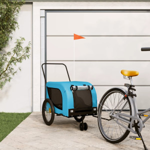 Reboque de bicicleta animais de estimação tecido de ferro Oxford azul preto D