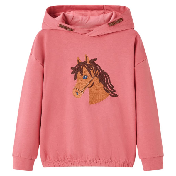 Sudadera para niños con capucha rosa palo 140 D