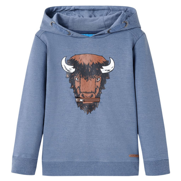 Sudadera para niños con capucha azul melange 92 D