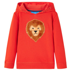 Sudadera para niños con capucha rojo 128 D