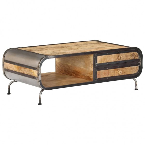 Mesa de centro madeira maciça de mangue 100x50x35 cm D