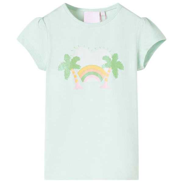 Camiseta infantil verde menta claro 116 D