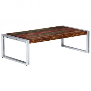 Mesa de centro de madera maciza reciclada 120x60x35 cm D