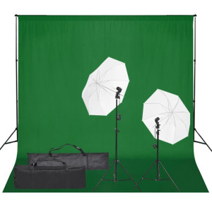 Kit de estúdio fotográfico com conjunto de iluminação e fundo D