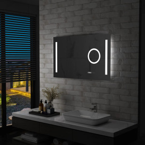 Espelho de parede de banheiro com LED e sensor táctil 100x60 cm D