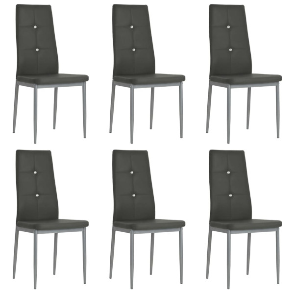 Sillas comedor 6 unidades cuero artificial gris D