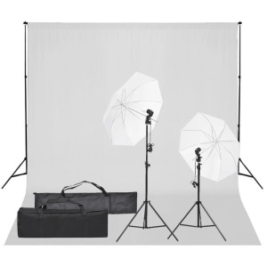 Kit de estudio fotográfico con set de luces y fondo D