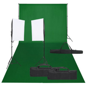 Kit de estúdio fotográfico com conjunto de iluminação e fundo D