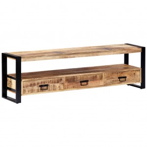 Mueble para TV madera maciza de mango 150x30x45 cm D