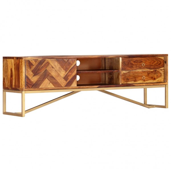 Mobiliário de TV madeira maciça de sheesham 140x30x45 cm D