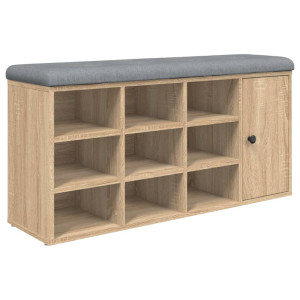 Banco zapatero madera de ingeniería roble Sonoma 102x32x50 cm H