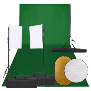 Kit de estudio fotográfico con set de luces. fondo y reflector D