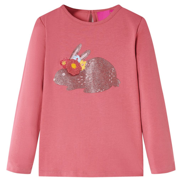 Camiseta infantil rosa envelhecida de manga comprida 92 D