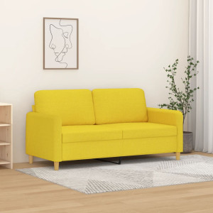 Sofá de 2 plazas de tela amarillo claro 140 cm D