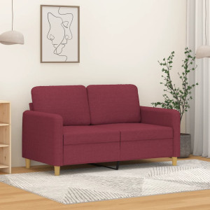 Sofá de 2 plazas de tela rojo tinto 120 cm D
