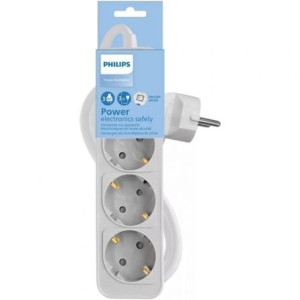 Regleta PHILIPS 3 tomas con interruptor CPH2134W/10 blanco D