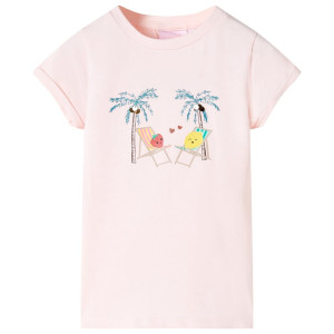 Camiseta infantil rosa suave 128 D