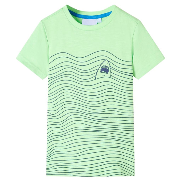 Camiseta para niños con estampado de tiburón verde 104 D