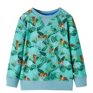 Sudadera infantil verde claro melange 140 D