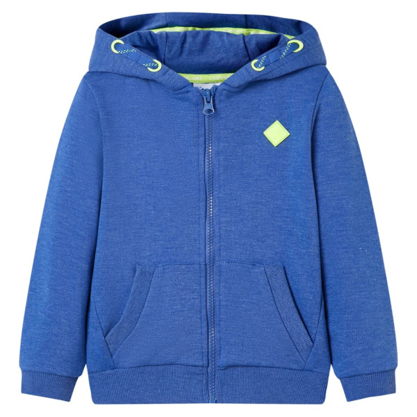 Sudadera para niños con capucha y cremallera azul mélange 104 D