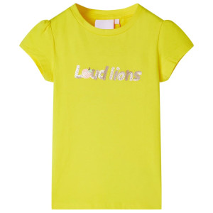 Camiseta para niños de manga casquillo amarillo chillón 116 D