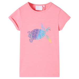 Camiseta para niños rosa chillón 116 D