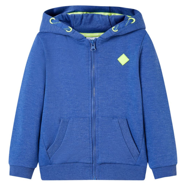 Sudadera para niños con capucha y cremallera azul mélange 92 D