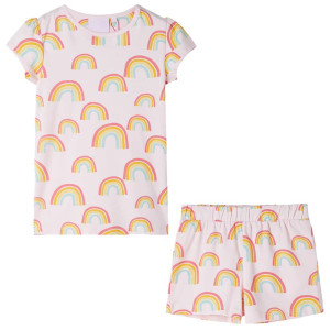 Pijama infantil de manga corta rosa suave 92 D