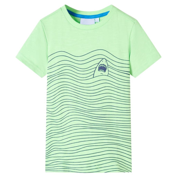 Camiseta para niños con estampado de tiburón verde 116 D