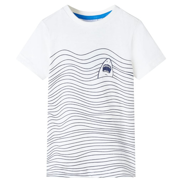 Camiseta para niños con estampado de tiburón color crudo 116 D