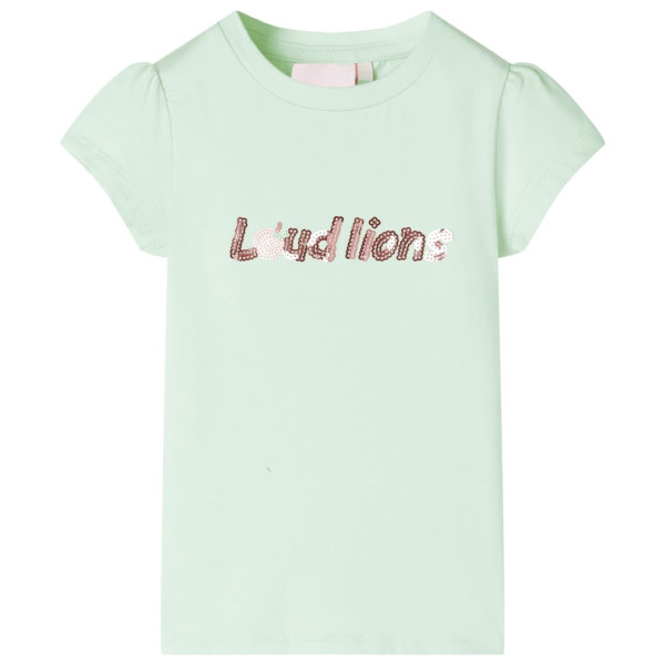 Camiseta para niños de manga casquillo verde suave 128 D