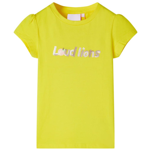 Camiseta para niños de manga casquillo amarillo chillón 92 D