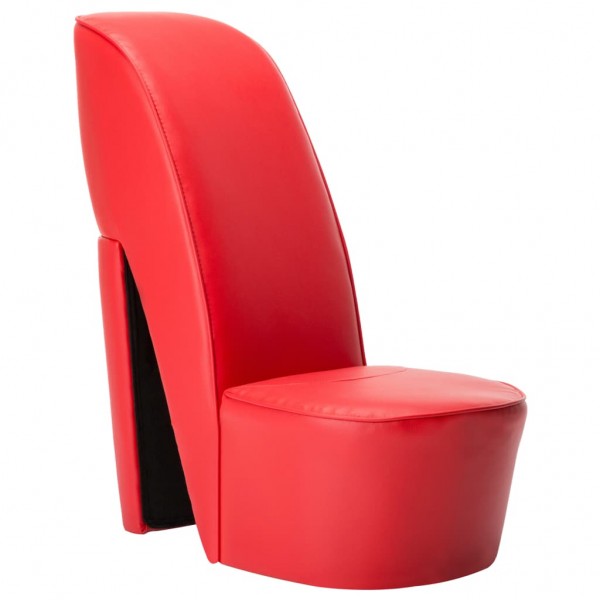 Assento em forma de calcanhar, de couro sintético vermelho D