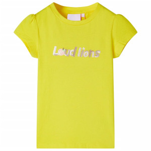 Camiseta para niños de manga casquillo amarillo chillón 104 D