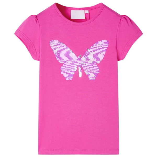 Camiseta de niños de manga casquillo rosa oscuro 92 D