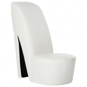 Assento em forma de calcanhar, de couro sintético branco D