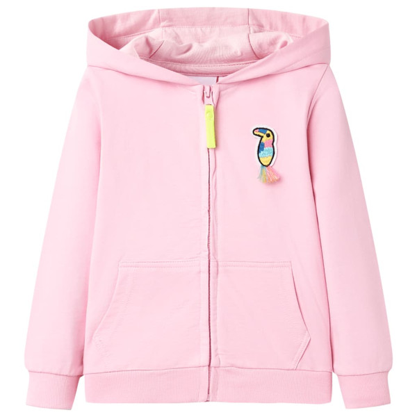 Sudadera infantil con capucha y cremallera rosa 128 D