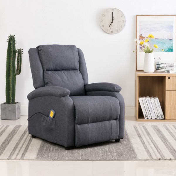Sillón de masaje de tela gris oscuro Sillón de masaje de tela gris oscuro D