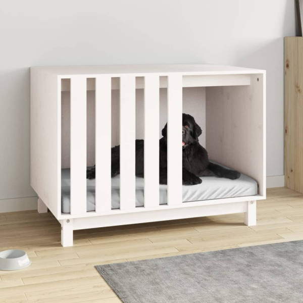 Casa para cães madeira maciça de pinho branco 90x60x67 cm D