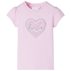 Camiseta infantil rosa claro 128 D