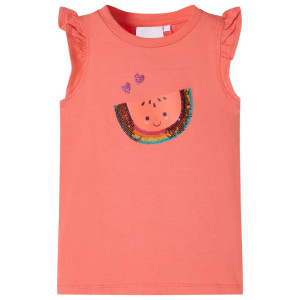 Camiseta para niños de manga volante coral 104 D