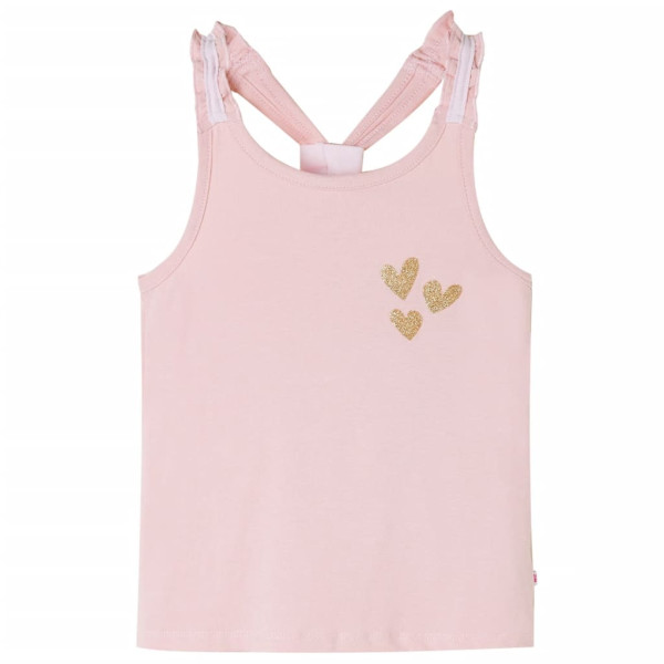 Camiseta de tirantes infantil con corazones purpurina rosa claro 92 D