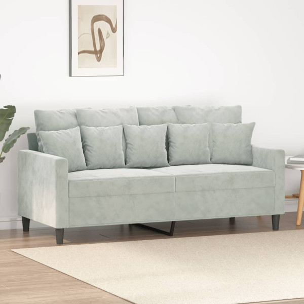 Sofá de 2 plazas de terciopelo gris claro 140 cm D