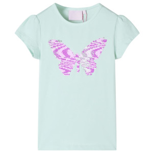 T-shirt infantil feita de mangas luz menta 104 D