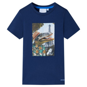 Camiseta infantil azul oscuro 116 D