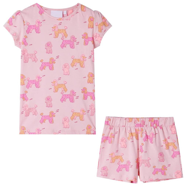 Pijama infantil de manga corta rosa claro 104 D