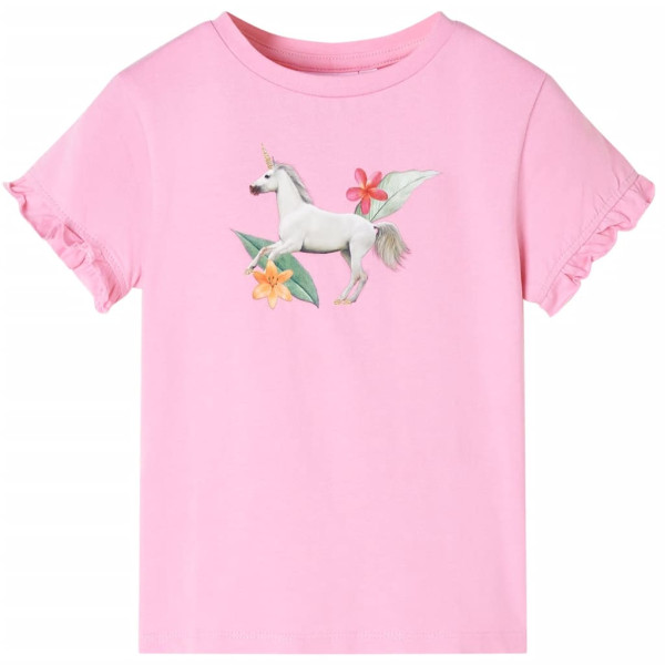 Camiseta para niños de manga corta rosa brillante 92 D